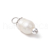 10Pcs 2 Colors Natural Cultured Freshwater Pearl Rice Pendants PALLOY-JF03919-5