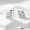 S925 Sterling Silver Square Stud Earrings RM2306-2-2