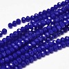 Opaque Solid Color Crystal Glass Rondelle Beads Strands X-EGLA-F047A-14-1