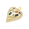 Brass Micro Pave Cubic Zirconia Pendants KK-D325-58G-02-2