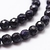 Synthetic Blue Goldstone Beads Strands G-D840-14-6mm-3