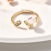 Round Natural Pearl Finger Rings RJEW-P113-24G-2