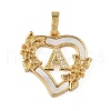 Brass Micro Pave Cubic Zirconia with Shell Pendants KK-Z115-14G-2