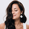 ANATTASOUL 2 Pairs 2 Colors Acrylic Flower Petal Dangle Stud Earrings EJEW-AN0001-32-5