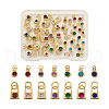 56Pcs 14 Style Brass Micro Pave Cubic Zirconia Charms ZIRC-PJ0001-04-23
