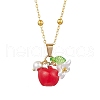 Resin Fruit Pendant Necklaces NJEW-JN05204-04-2