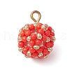 3Pcs 3 Colors Seed Beads Beaded Charms PALLOY-MZ00314-2