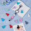 DICOSMETIC 18Pcs 9 Colors Food Grade Silicone Focal Beads SIL-DC0001-58-5