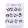 304 Stainless Steel Stud Earrings EJEW-L241-02P-3