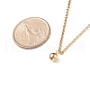 304 Stainless Steel Round Ball Pendant Necklace with Rolo Chains for Men Women NJEW-JN03845-03-5