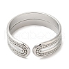Non-Tarnish 304 Stainless Steel Open Cuff Rings RJEW-K245-86P-2