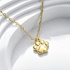 Dog Paw Print 304 Stainless Steel Pendant Necklaces & Bracelets & Stud Earrings Sets for Women SJEW-C004-20G-2