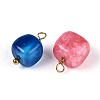 Natural Dyed Agate Cube Charms STAS-N110-19G-2