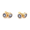 Blue Evil Eye Brass Stud Earrings ZIRC-Z017-01G-2
