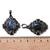 Natural Blue Spot Jasper Rhombus Pendants G-K363-02R-06-3