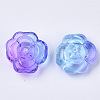 Two Tone Transparent Spray Painted Glass Beads GLAA-T013-01-C02-2