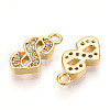 Brass Micro Pave Cubic Zirconia Charms KK-N261-104I-G-2