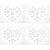 Heart with Paw Print Glass Hotfix Rhinestone FIND-WH0420-127-1