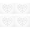 Heart with Paw Print Glass Hotfix Rhinestone FIND-WH0420-127-1