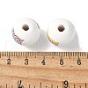 Mother's Day Theme Printed Wood European Beads WOOD-F016-07-3