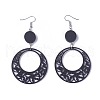 Wood Dangle Earrings X-EJEW-L219-D01-1