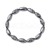 Synthetic Non-magnetic Hematite Rice Beaded Stretch Bracelet for Women BJEW-F448-01-1