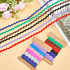 Gorgecraft 4 Cards 2 Styles  Polyester Wavy Fringe Trim Ribbon DIY-GF0009-48A-4