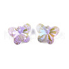 Electroplated Glass Charms EGLA-N006-057-1