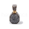 Electroplated Natural Druzy Agate Openable Perfume Bottle Pendants G-L524-10G-03-2