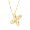 Brass Micro Pave Clear Cubic Zirconia Pendant Necklaces NJEW-Z038-01G-X-2