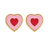 304 Stainless Steel Enamel Stud Earrings STAS-E502-01G-03-4