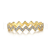 925 Sterling Silver Micro Pave Clear Cubic Zirconia Finger Ring for Women RJEW-F150-10B-G-1