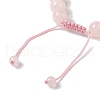 10mm Round Dyed Natural Rose Quartz Braided Bead Bracelets BJEW-C067-01C-20-4