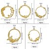 Olycraft Ocean Theme Alloy Open Back Bezel Pendants PALLOY-OC0002-45-2
