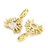 Brass Micro Pave Cubic Zirconia European Dangle Charms KK-D325-20G-02-2