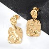 Ion Plating(IP) 304 Stainless Steel Twist Rectangle Dangle Stud Earrings for Women EJEW-E199-16G-3