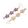 Zinc Alloy Enamel Flower Dangle Earrings EJEW-JE06462-02-5