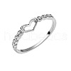 Hollow Out Heart Zinc Alloy with Crystal Rhinestone Finger Rings FS-WGFA1C6-01-4