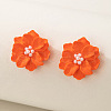Flower Alloy Resin Stud Earrings FS-WG5AFB8-05-1