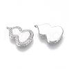 Brass Micro Pave Clear Cubic Zirconia Charms KK-S355-007P-NF-1