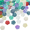 SUNNYCLUE 100Pcs Spray Painted Transparent Glass Beads GLAA-SC0002-40-1