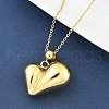 201 Stainless Steel Love Heart Pendant Necklaces for Women NJEW-Z069-01G-01-3