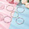 5Pcs Synthetic Moonstone & Glass & Shell Pearl Beads Strech Bracelets for Women BJEW-JB11856-1