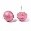 Pearlized Half Round Schima Wood Earrings for Girl Women EJEW-N048-001-02-2