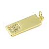 Brass Micro Pave Clear Cubic Zirconia Pendants KK-P266-06G-B-2