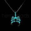 Luminous Glow in the Dark Alloy Scorpio Pendant Necklaces PW-WG90861-03-1