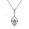 Teardrop 925 Sterling Silver Crystal Moissanite Pendant Necklaces for Women FS-WGA8F32-02-5