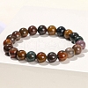 Natural Green Ocean Agate Round Stretch Bracelets for Women PW-WG91270-01-1