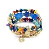 Bohemian Handwork Multi-Colored Stone Beaded Bracelet AJEW-Z038-01C-1