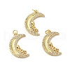 Rack Plating Brass Pave Cubic Zirconia Pendants KK-O142-33G-1